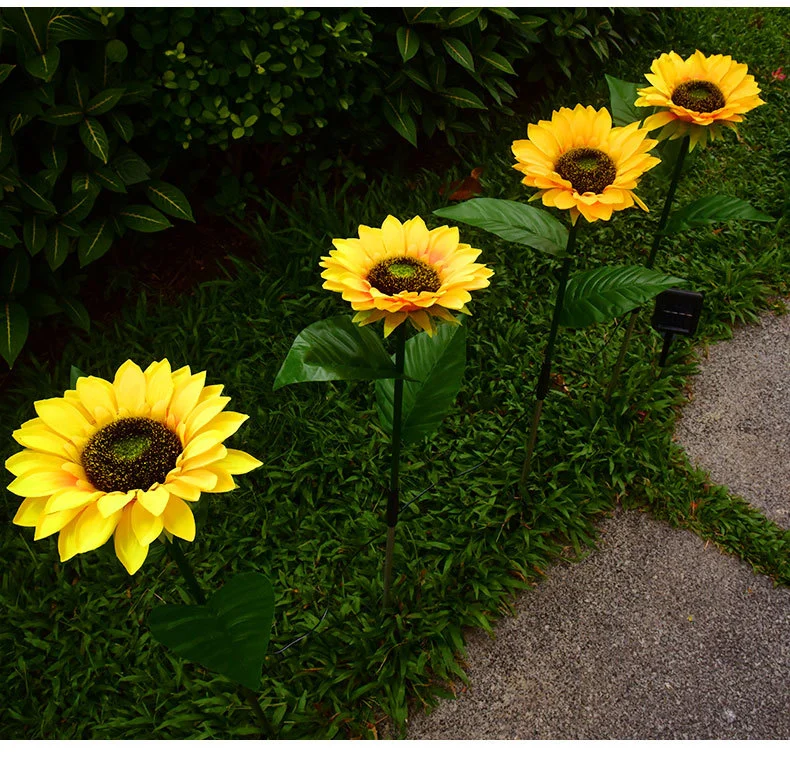 Outdoor Ground Plug LED Lighting Fabric Sunflower Lighting Water Resist Decorative Lighting Garden Decoration