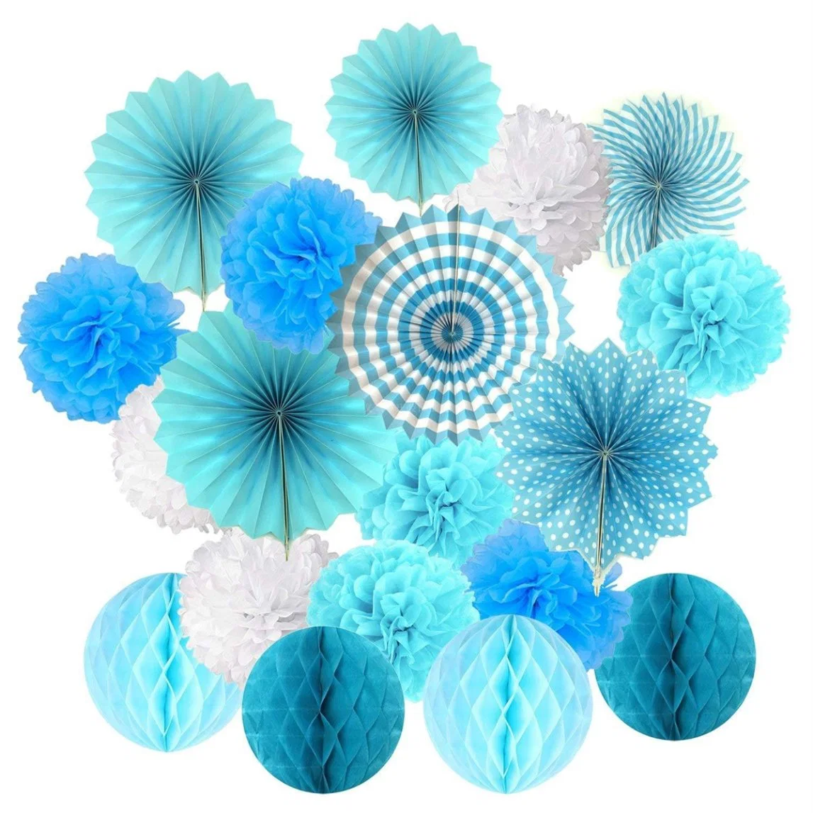 Colorful Hanging Fans Decoration Paper Garlands Set Party Birthday Wedding Supply