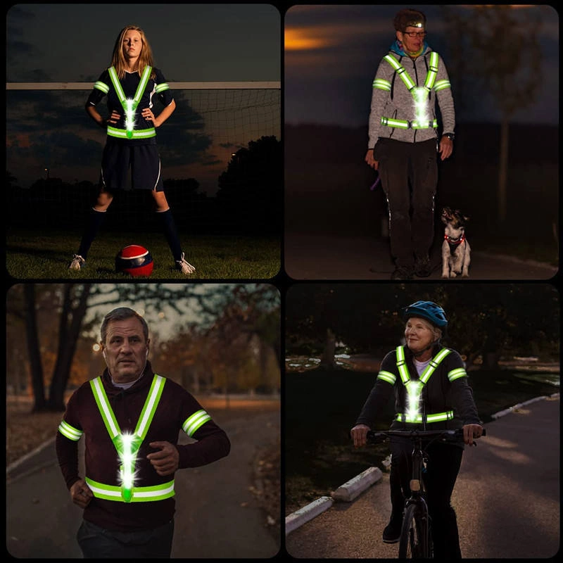 High Reflective Night Warning Vest LED Light Reflective Safety Vest