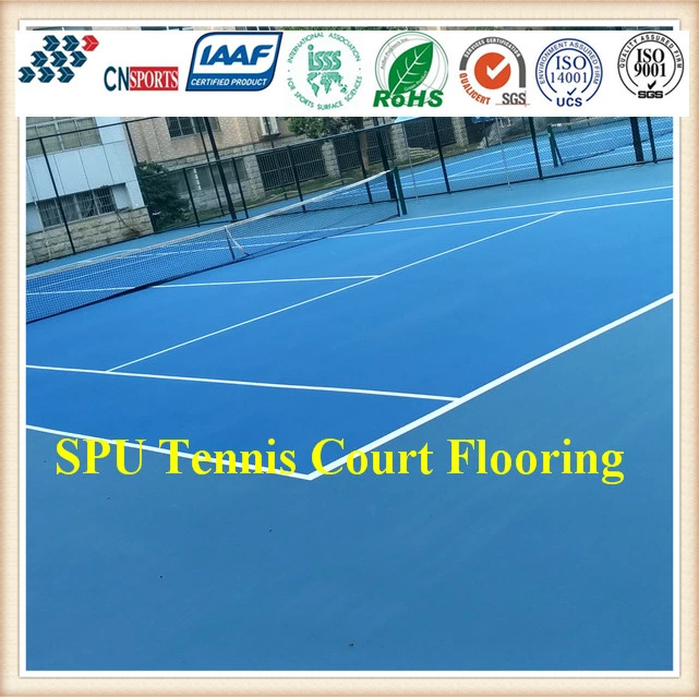 Sol sportif en pu de silicone pour terrain de tennis