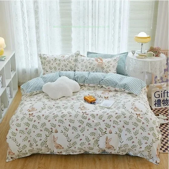 Nantong Factory Custom Embroidery Sheet Set Hotel Bed Linen 100% Cotton Bedding Set Duvet Cover Textile