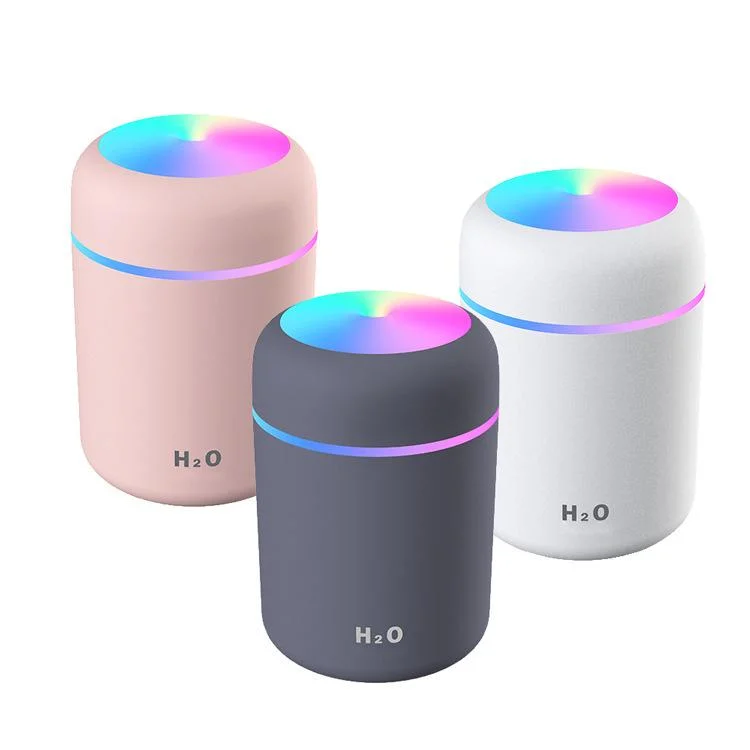 USB coche Home Escritorio luces de colores pequeño 300ml inalámbrico Humidy Humidificador portátil de niebla Aroma Difuser
