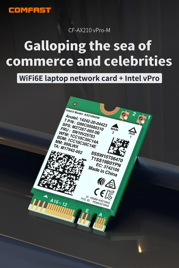 5374Mbps WiFi 6e Mini PCI-E LAN Card Comfast Bt5.2 Notebook Ax210 Vpro WiFi Network Card