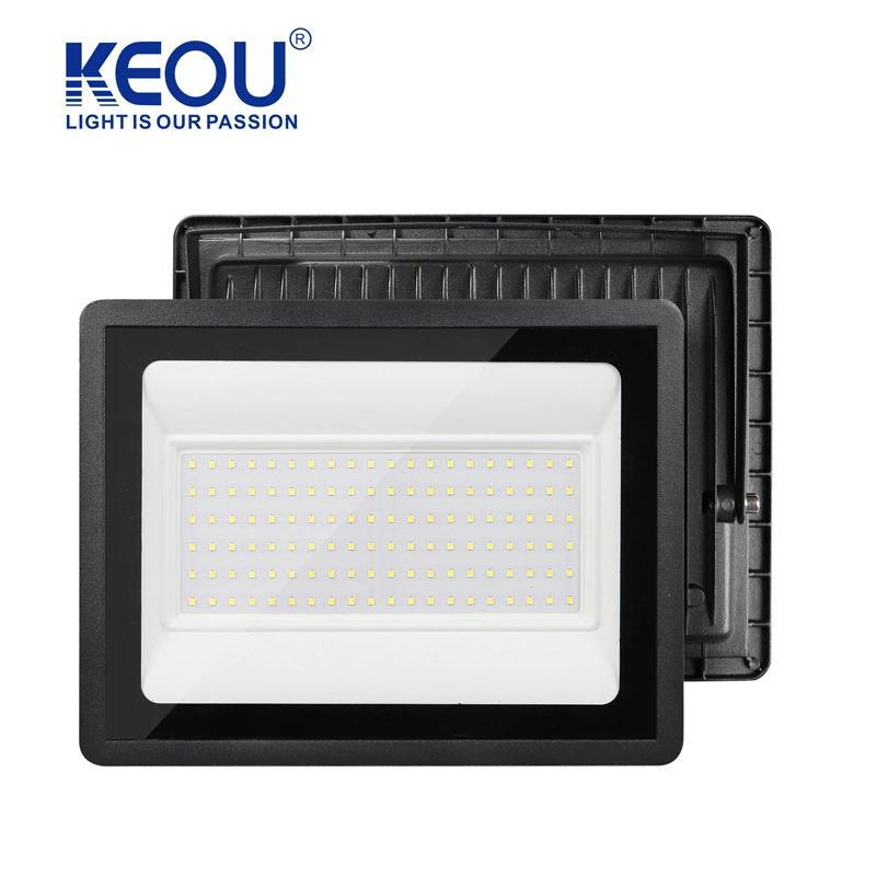 Keou High Wattage lámpara ultra delgada cuerpo 100W IP65 LED impermeable Luz de inundación