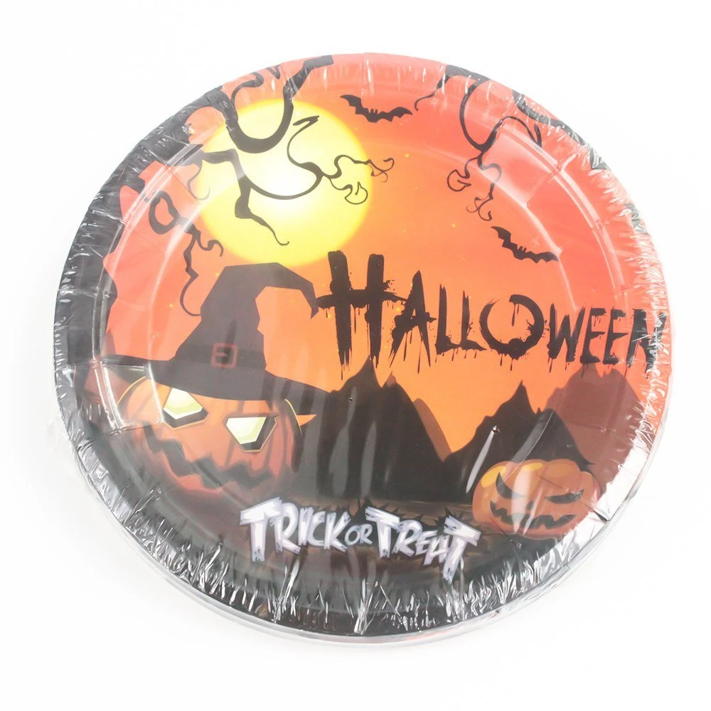 Party Supply Halloween Disposable Paper Plate Cup and Napkin Set