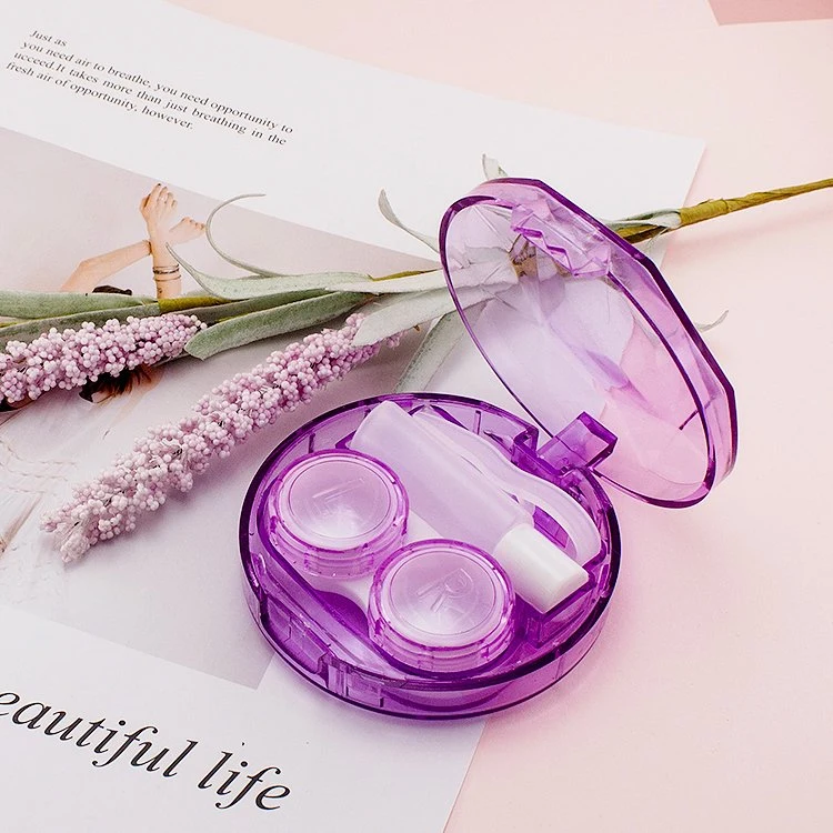 Transparent Contact Lens Box Fashion Contact Lenses Case with Bottle