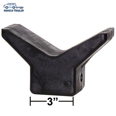 3" Black Rubber V-Style Bow Stop Snub Blocks Bow Snubber Block