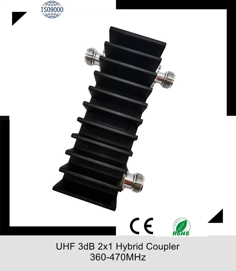 Hybrid Coupler UHF 360-470MHz 3dB Hybrid Combiner N Female Type 2 in 1 out for in-Building Das