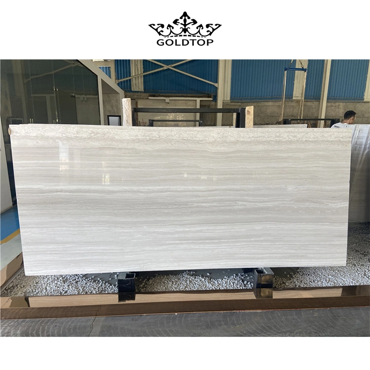 Disponible Pierre de marbre naturel poli blanc chinois Serpeggiante marbre en bois Pour le sol et le mur