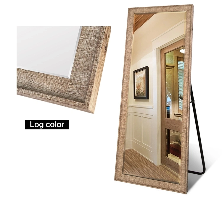 Modern Style Dressing Full Length Wooden Framed Floor Standing Wall Mirror