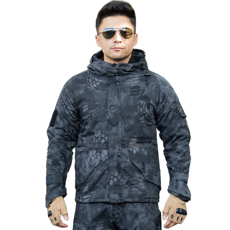 Nuevo diseño Hombre Negro Python Camouflage Militar G8 Chaqueta dura Chaqueta exterior de senderismo