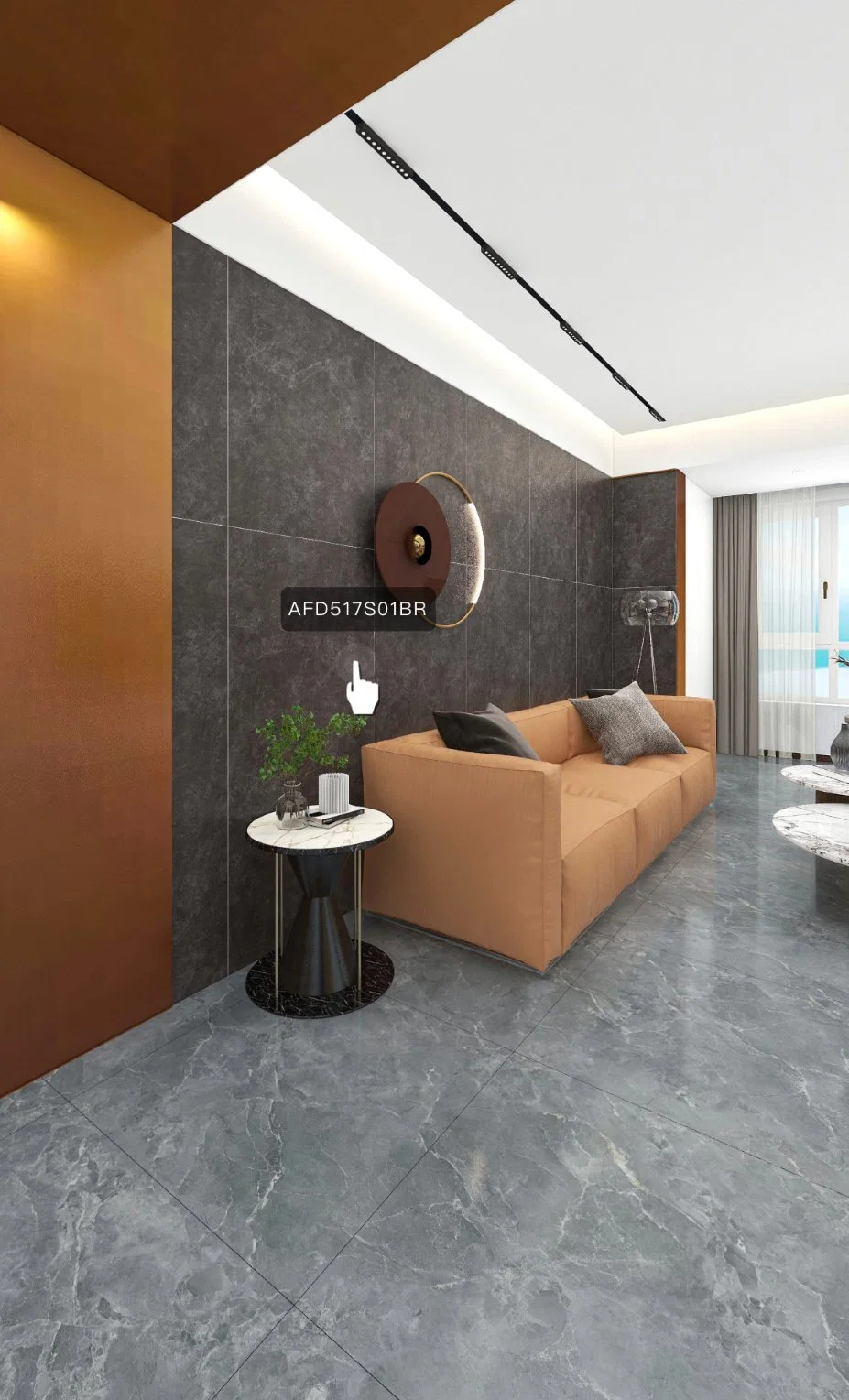 Guangdong Foshan moderno total mármol Tile serie 800*800 Gris Romano Ladrillo de estilo moderno en la sala de estar