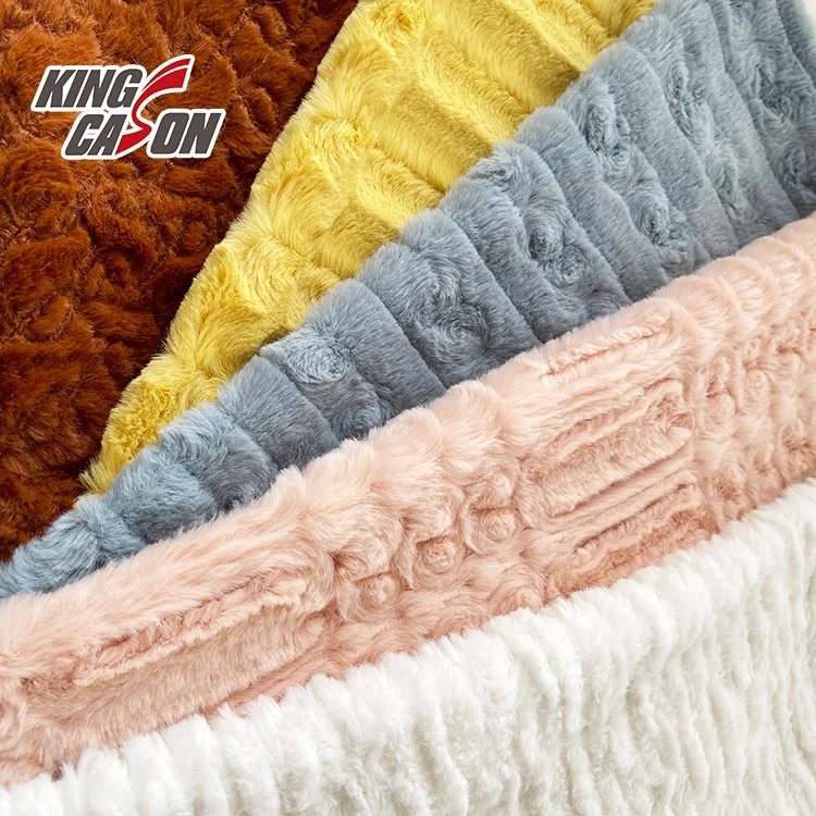 Kingcason Hot Sale White Stripe Fuzzy Flauschig Kunstpelz Stoff Für Kleidung