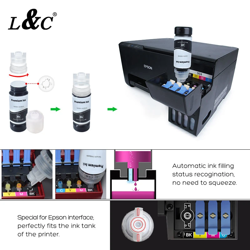 Высокое качество заправки чернилами Сублимация кружки чернила Ep003 003 несовместим с Epson струйный принтер L3110/L3150/L3101/L3100