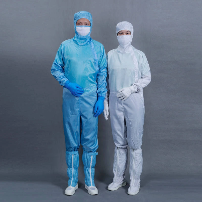 ESD Grid Fabric Work Clothes Antistatic Coverall Polyester Coverall Cleanroom Clothing