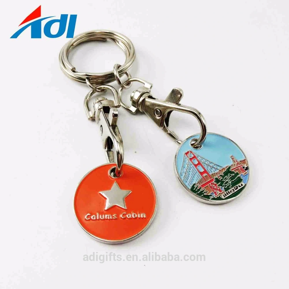 Custom Car Key Ring Trolley Token Metal Coin Holder for Sale