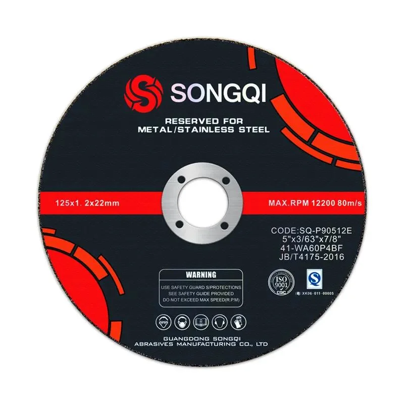 Disco de corte abrasivo Songqi 125 * 1.2 * 22,23 mm 5 polegadas