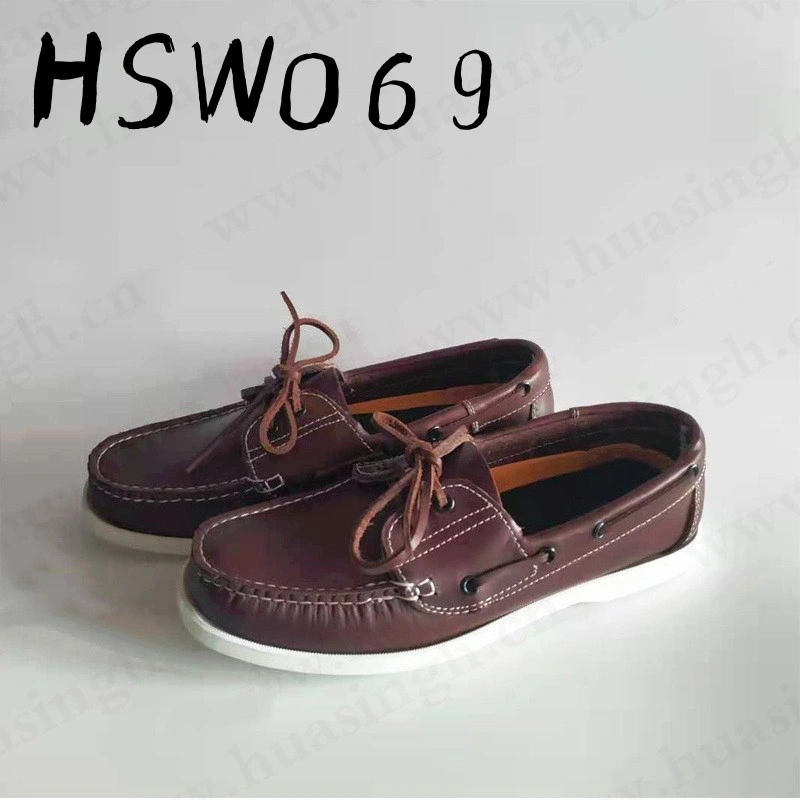 Gww, Australia Market Popular Handmade Full Leather Penny Shoe Anti-Skid Rubber Outsole Red Brown Boat Shoe for Driver Hsw069