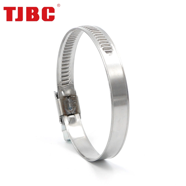 Non-Perforated Zinc Plated Steel Screw Worm Gear German Type Hose Clamp with Welded Housing Design (50-70mm)
