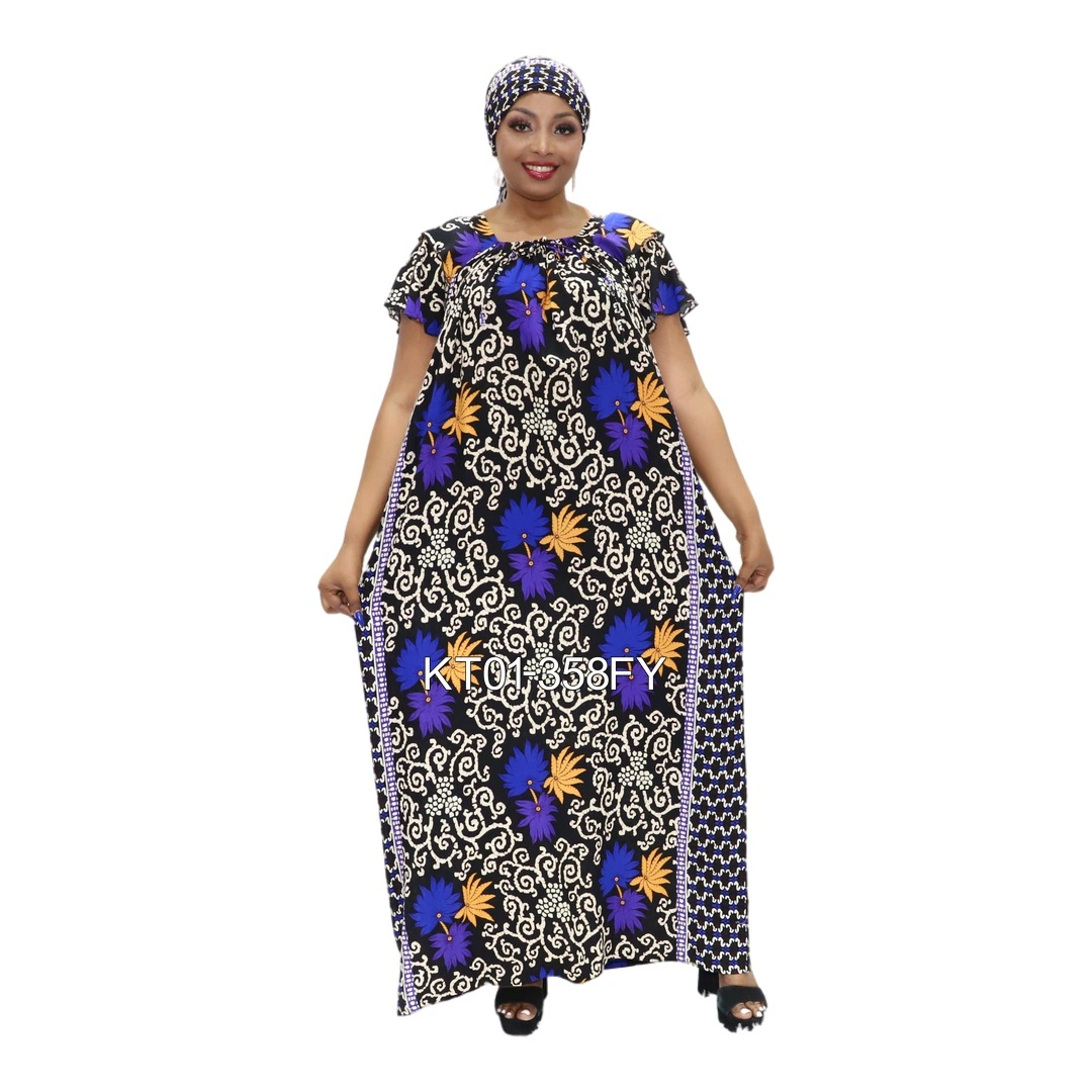 Ropa musulmana Vestido de algodón con fular manga con flecos africanos modernos Ropa Kaftan