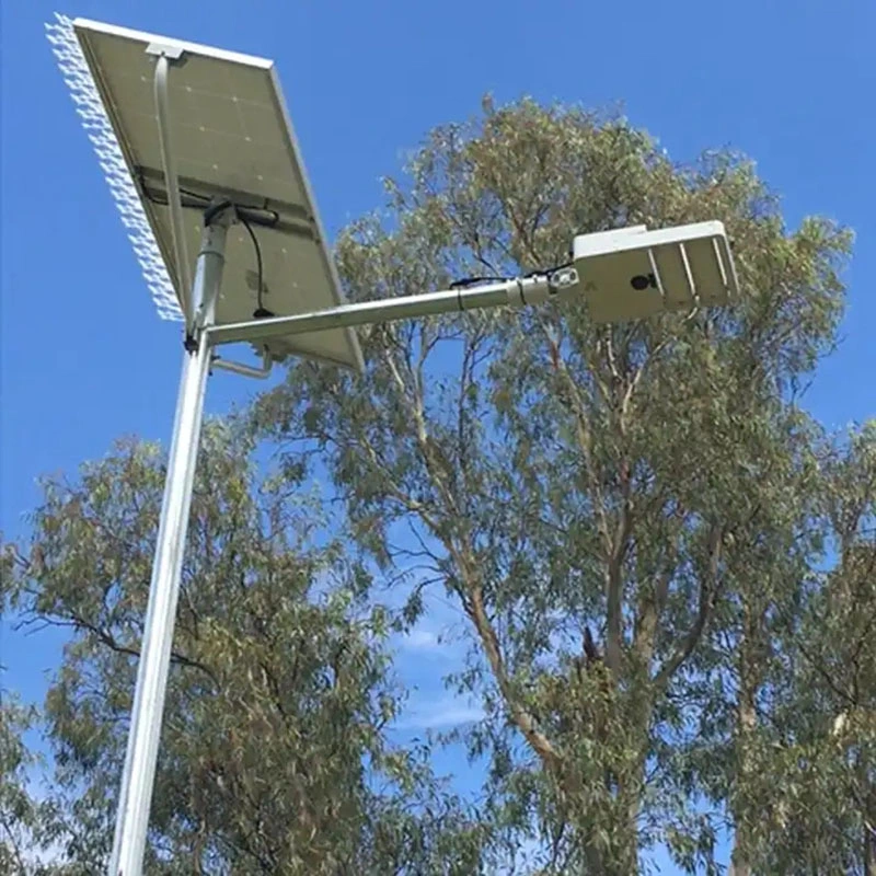 2023 Newest All in One IP65 Lithium Battery Powered Smart Self Cleaning Solar Street Light 50W/80W/100W LED Street Light