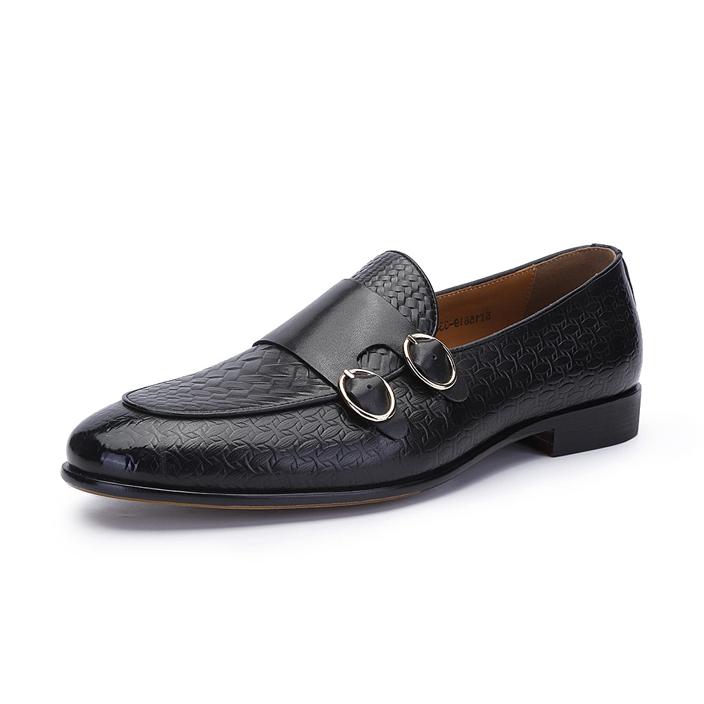 Loafer Slip-on Handmade Buckle Leather Man Shoes