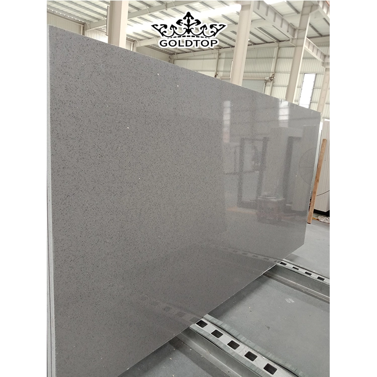 Grey/White/Black Color Sparkle/Crystal/Glass Artificial Quartz/Quarz/Quarzo Stone Slabs for Kitchen/Bathroom