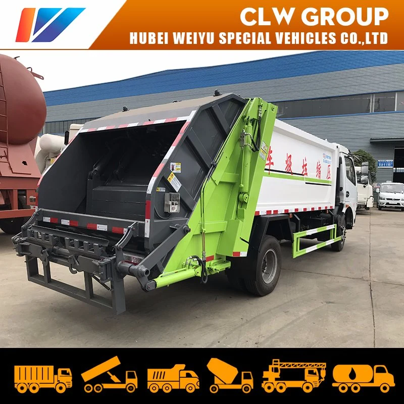 Compactador de lixo 6cbm 8cbm camião de lixo carregador traseiro de lixo comprimido Camião