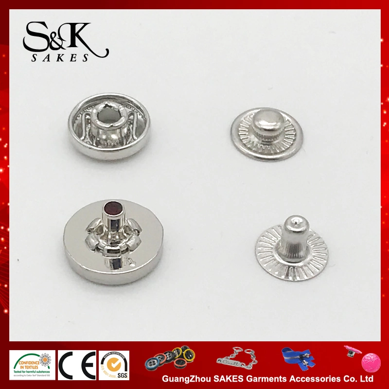 High quality/High cost performance  Shinny Silver Color Zinc Alloy Snap Buttons for Garments