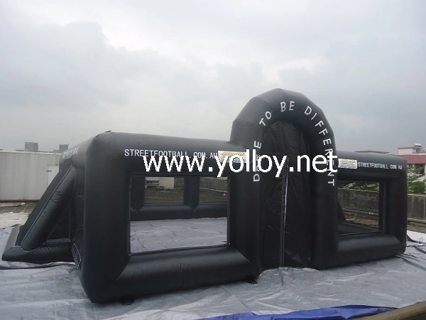 Outdoor Black Inflatable Football Arena Court Pitch for Sale