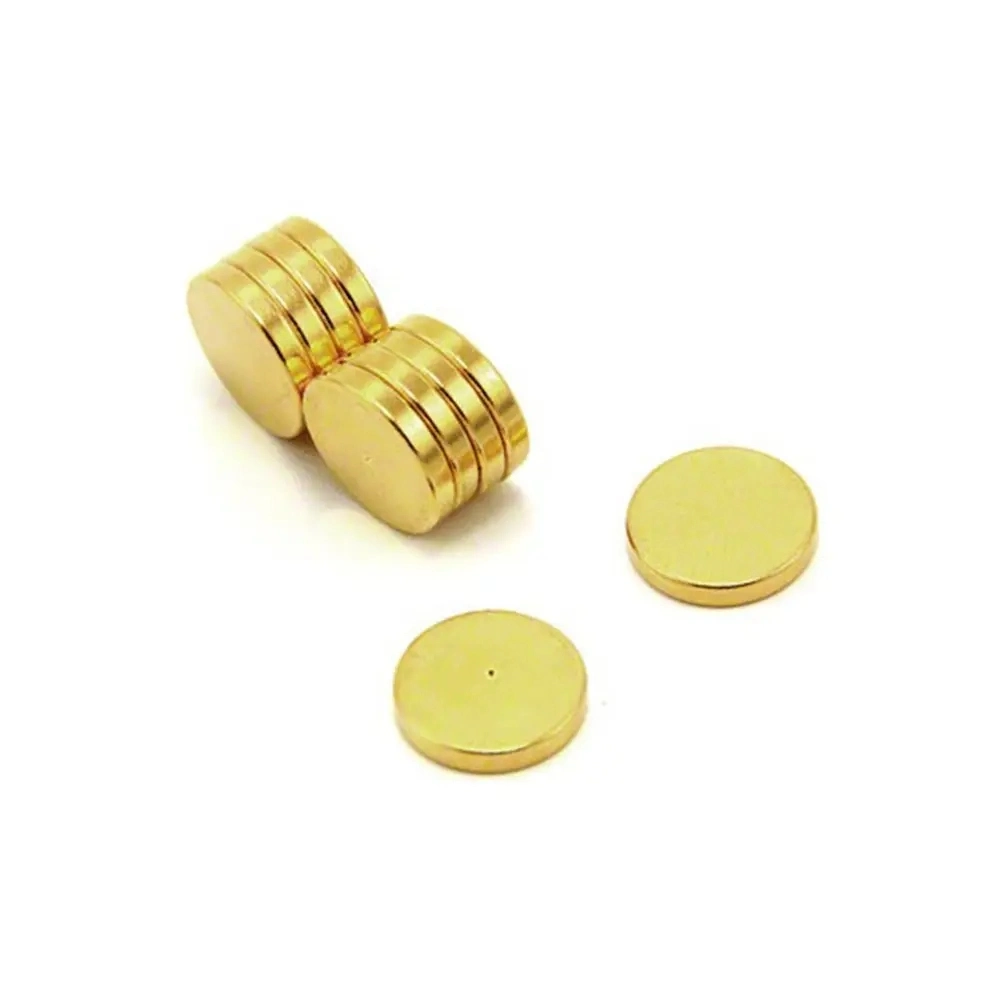 N35-N40 Disc Permanent Neodymium Magnet with Gold Plating