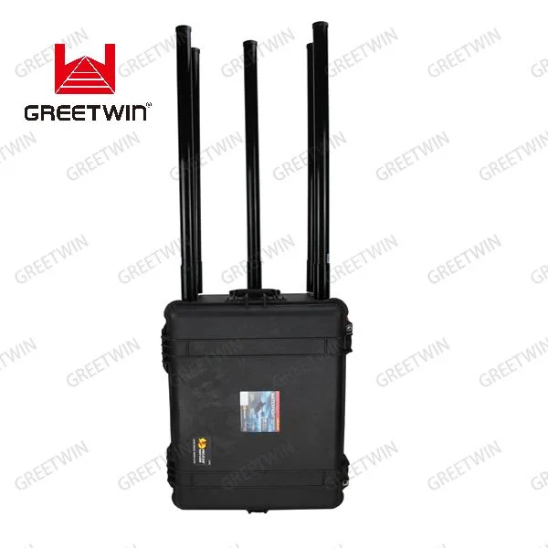 6 Bänder Anti- Drone Signal Jammer 2,4G 5,8g 443MHz 868MHz GPS L1 525W-Signalblockierung