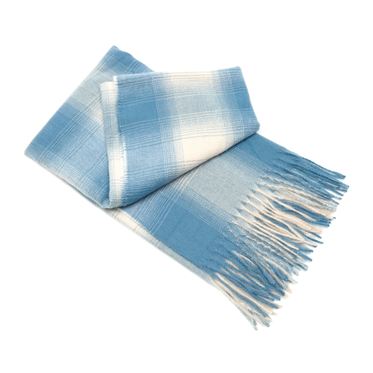 Fashion Winter Warm Scarf Checked Woven Cashmere Custom Unisex Long Scarf