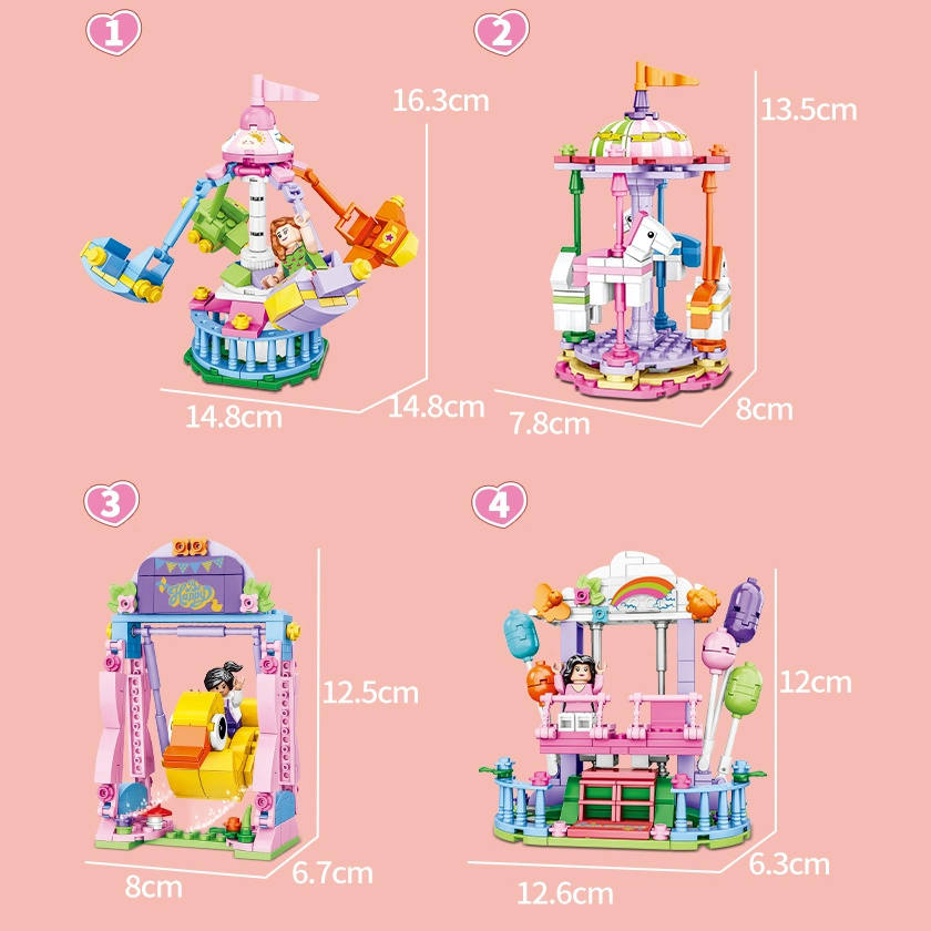 Woma Toys 2023 Kids Intellectual Educational Student Child Gift Fairyland Children Playground Building Blocks Brick Set Juguetes