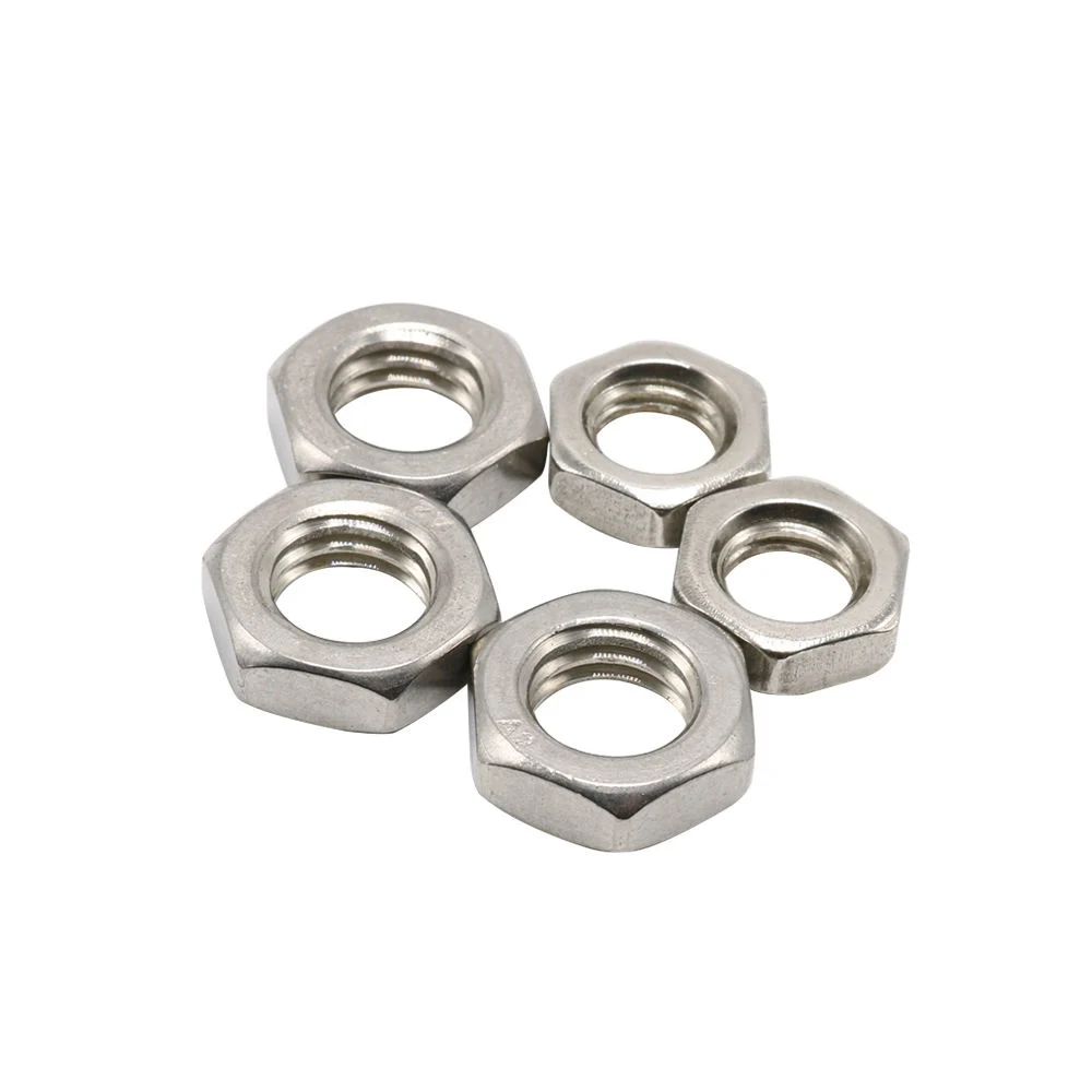 Stainless Steel 304 Customized Thin Nut Insert DIN439 Chamfered Hex Thin Nuts