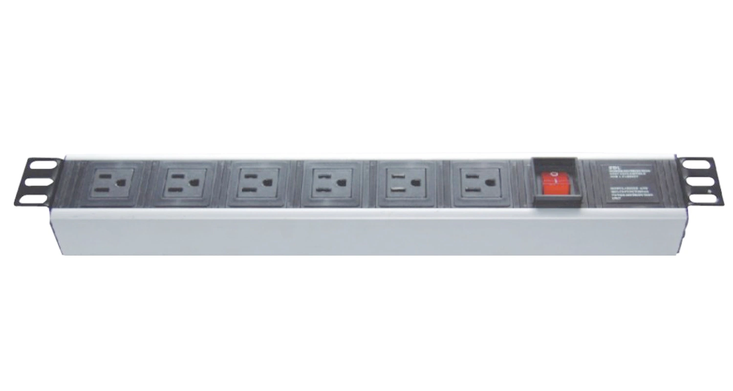 1u 19" 6 Way Universal Us Electric Leakage Protection/Switch/Surge Protection 6 Ports