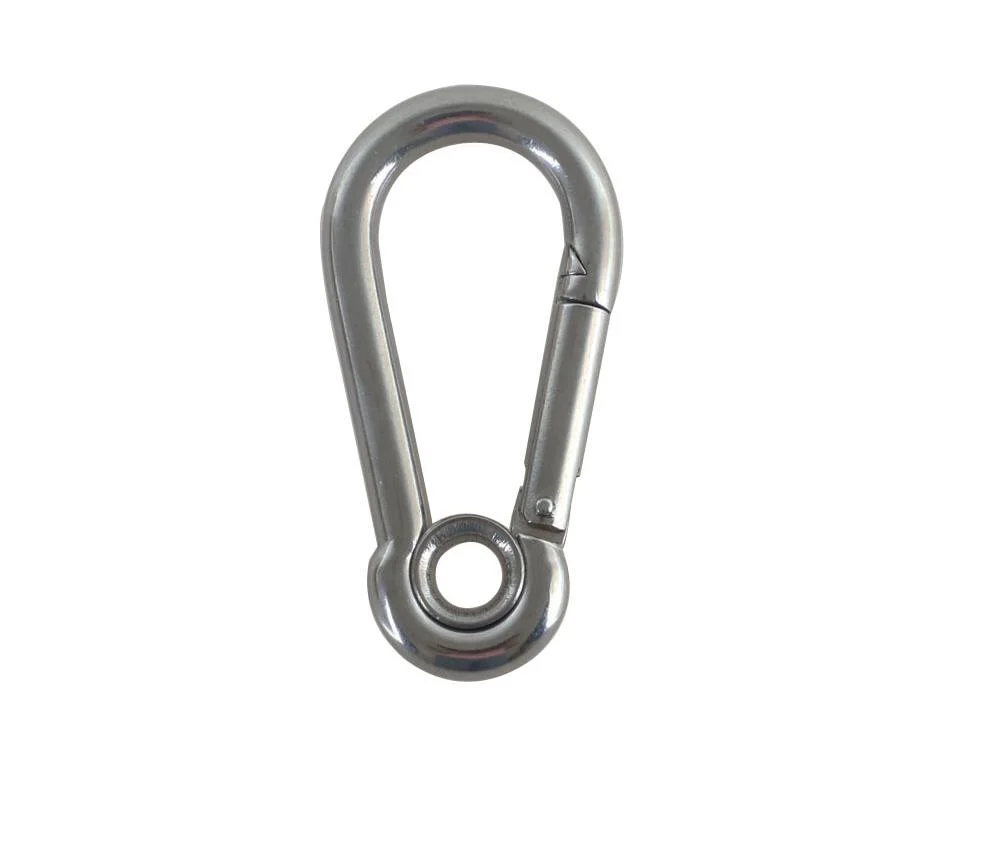 Newest Sale Marine Hardware Stainless Steel Wire Rope Accessory Precision Casting Carabiner Hook with Eyelet