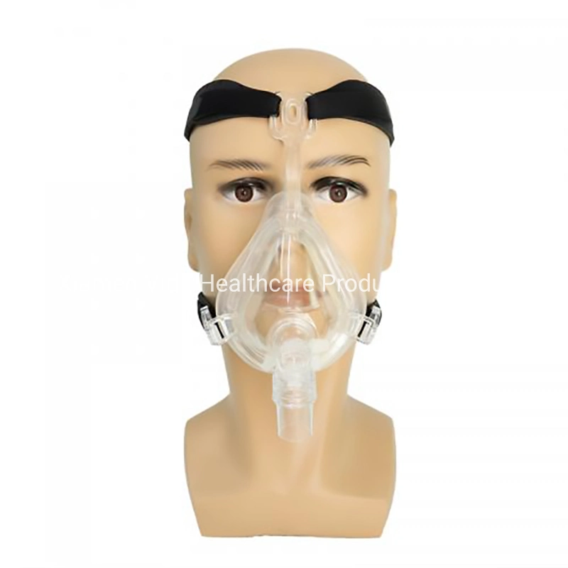 Le silicone Masque facial intégral pour l'apnée du sommeil CPAP Anti Ronflement de traitement avec casque réglable M taille L taille