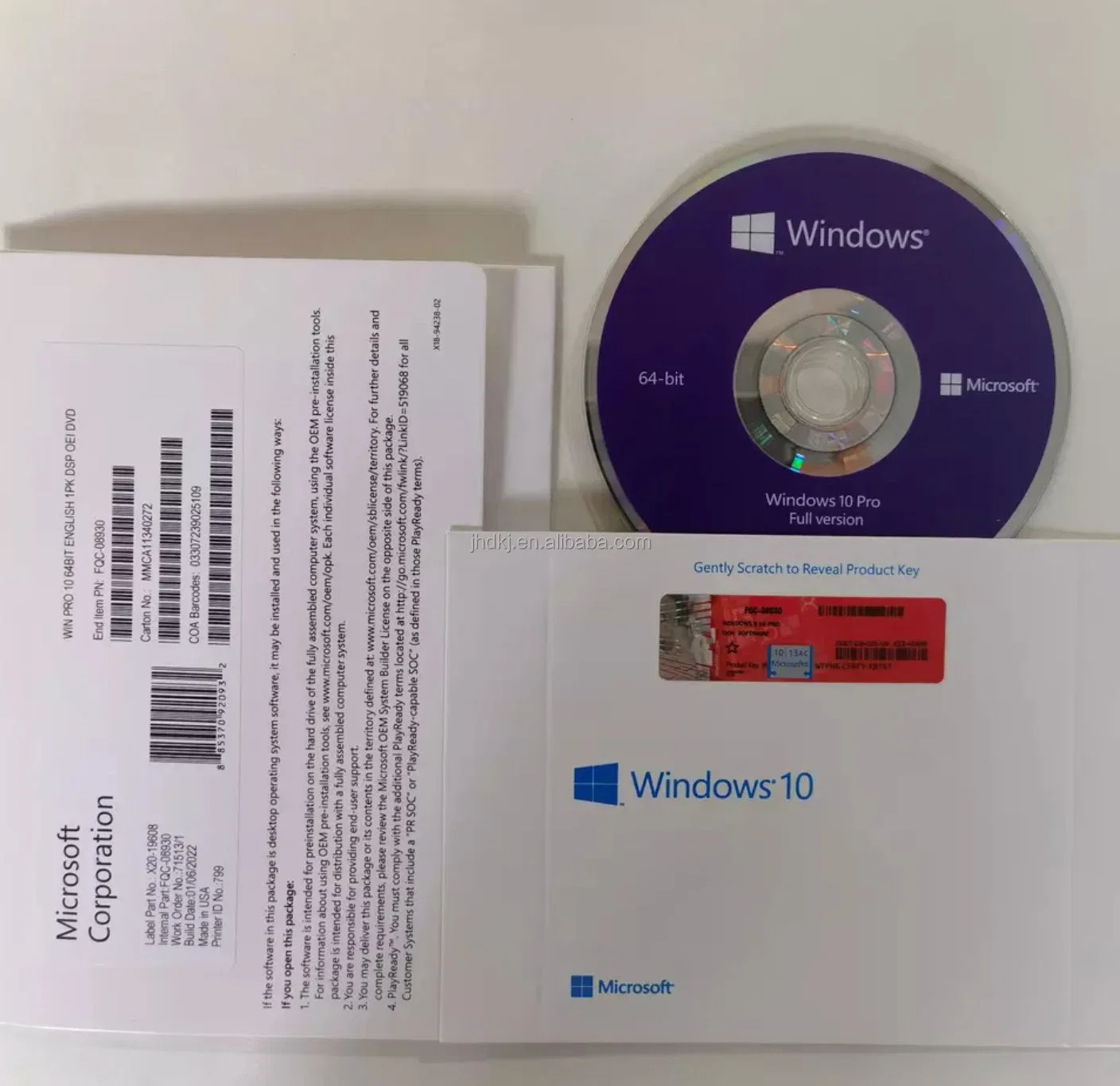 Microsoft Windows 10 Professional 64 Bit OEM DVD Package Activation Online Windows 10