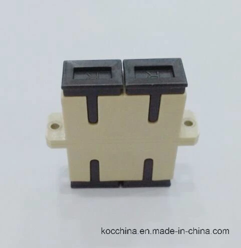 Sc Fiber Optic Duplex Adaptor with Beige Color