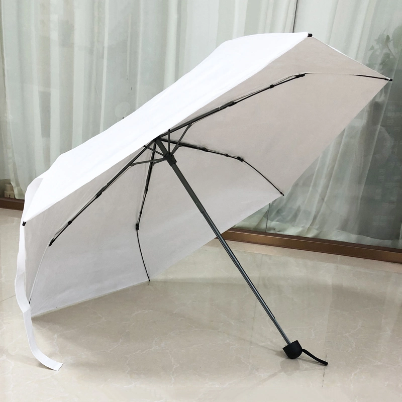Wholesale 6K Parasol Manual Opening Rain Fold White Tyvek Paper Windproof Umbrella for Gift