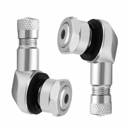 2PCS 90 Degree Motorcycle Car Rim Wheel Valve Stems Tire 11.3mm CNC Aluminum Silver Car Modification Accessories