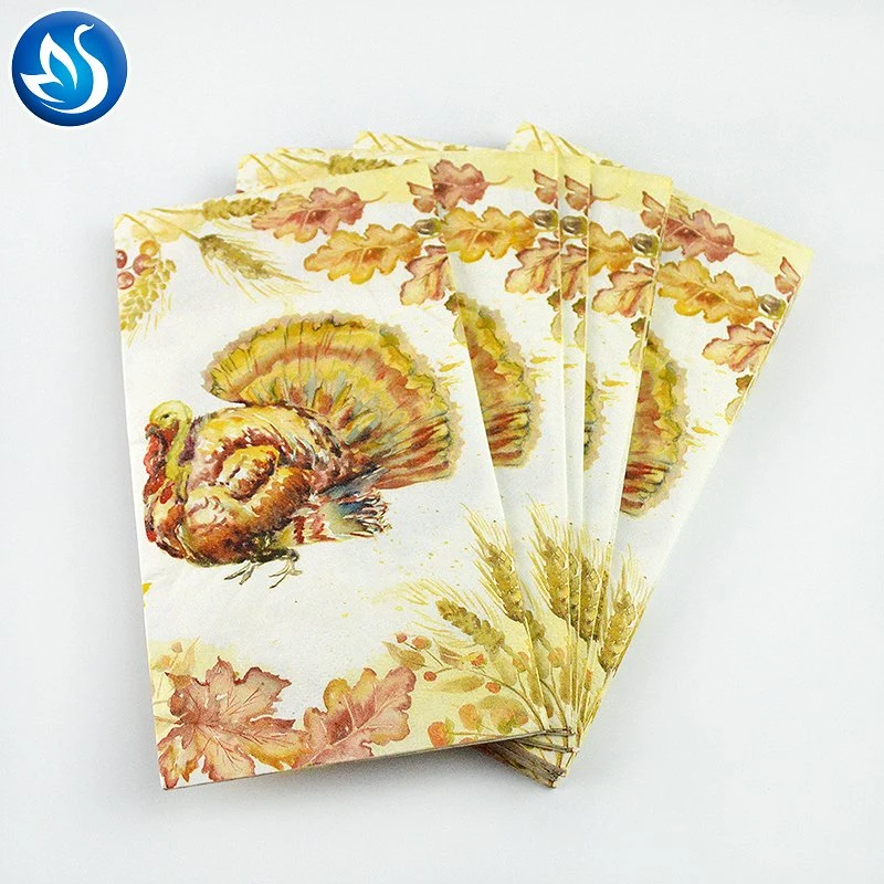 Fancy Custom Printed Recycled Paper Napkins Tissue for Restaurants Logo Print