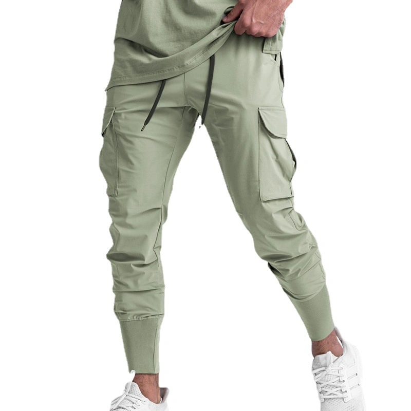 Ripstop Fabric Men Cargo Pants with Side Flap Utility Pockets Men Cotton Pants