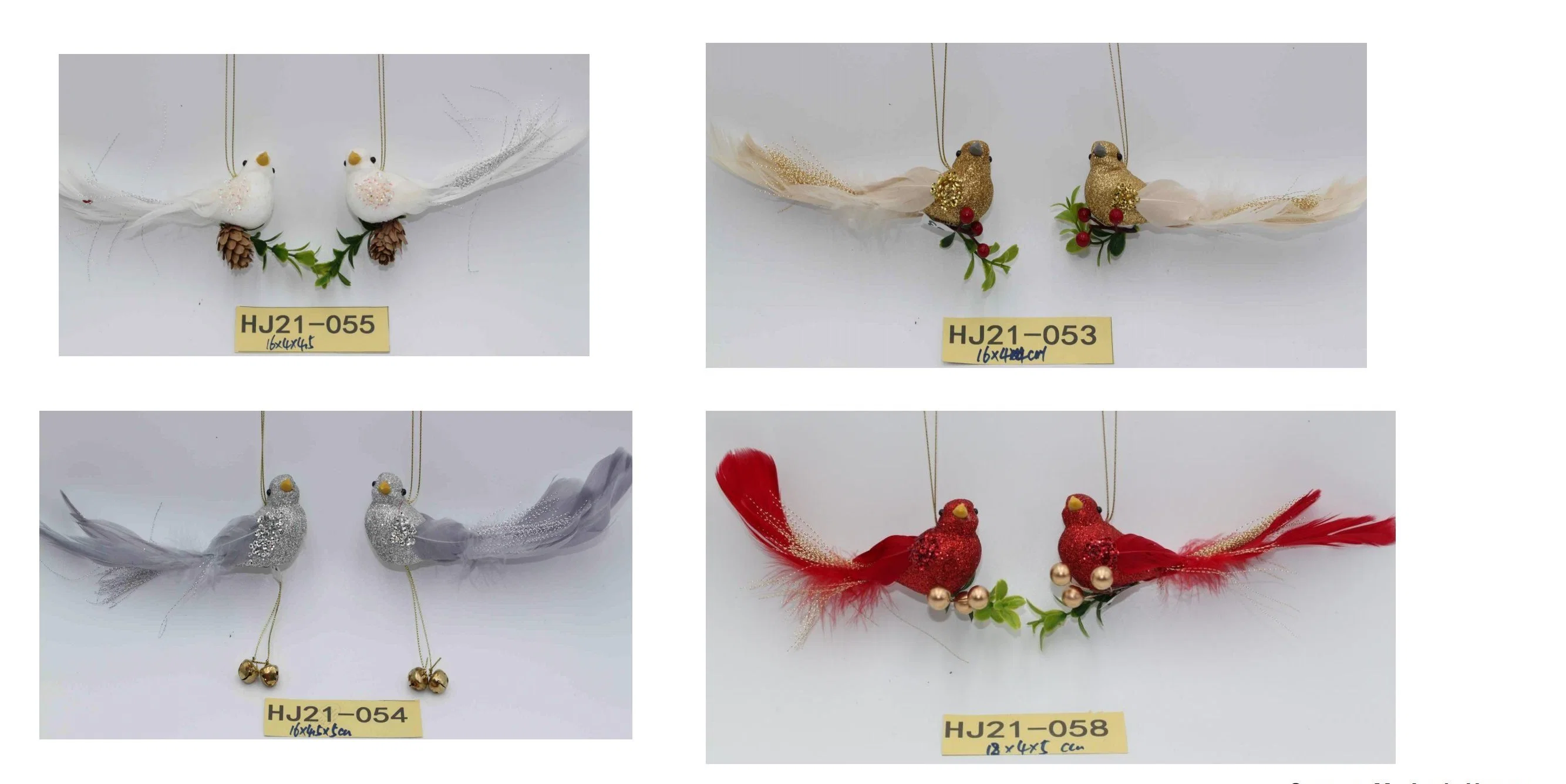 Hot Selling Christmas Tree Ornaments Animal Miniature Bird Figurines Christmas Decorations