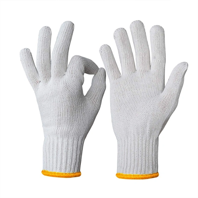 High Quality Natural White Cotton Knitted Safety Working Glove