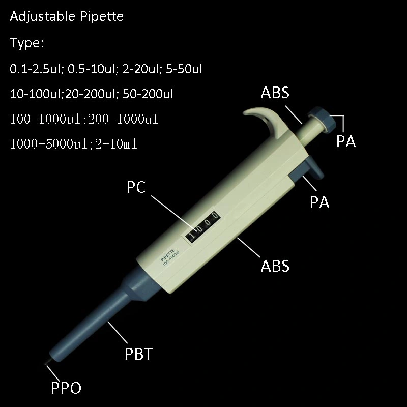 Single Channel Mechanical Half Autoclavable Adjustable Micro Pipette for Scientific Lab and School with CE