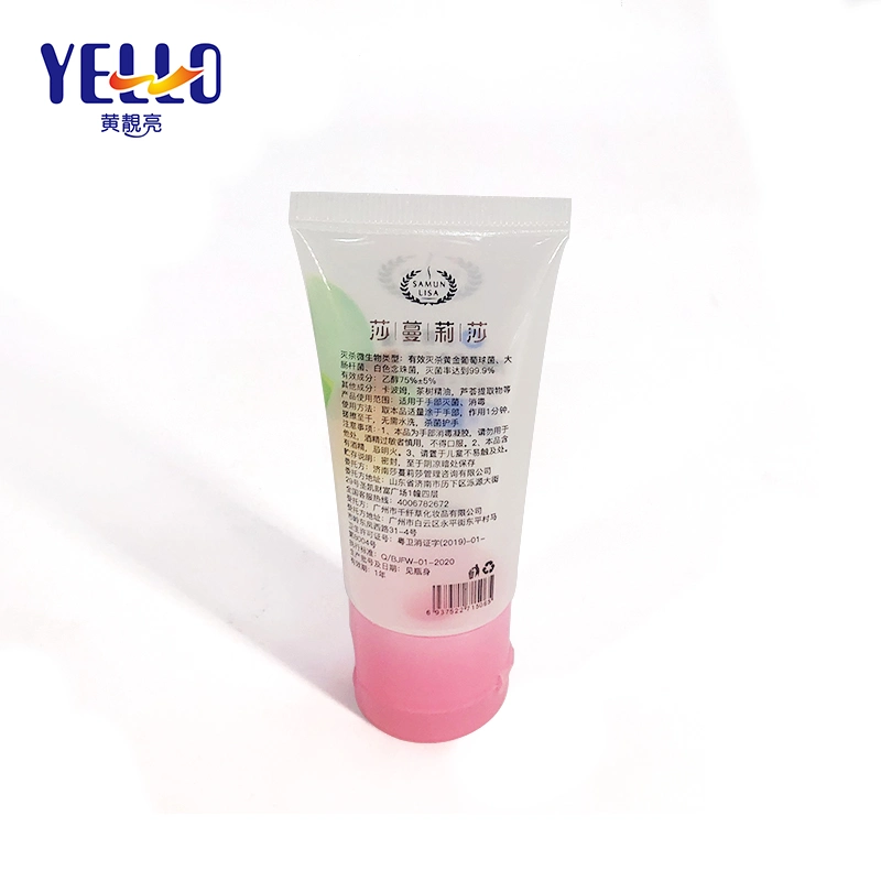 Clear Cream Tube Round Soft Plastic Cosmetic Tube with Pink Flip Top Cap