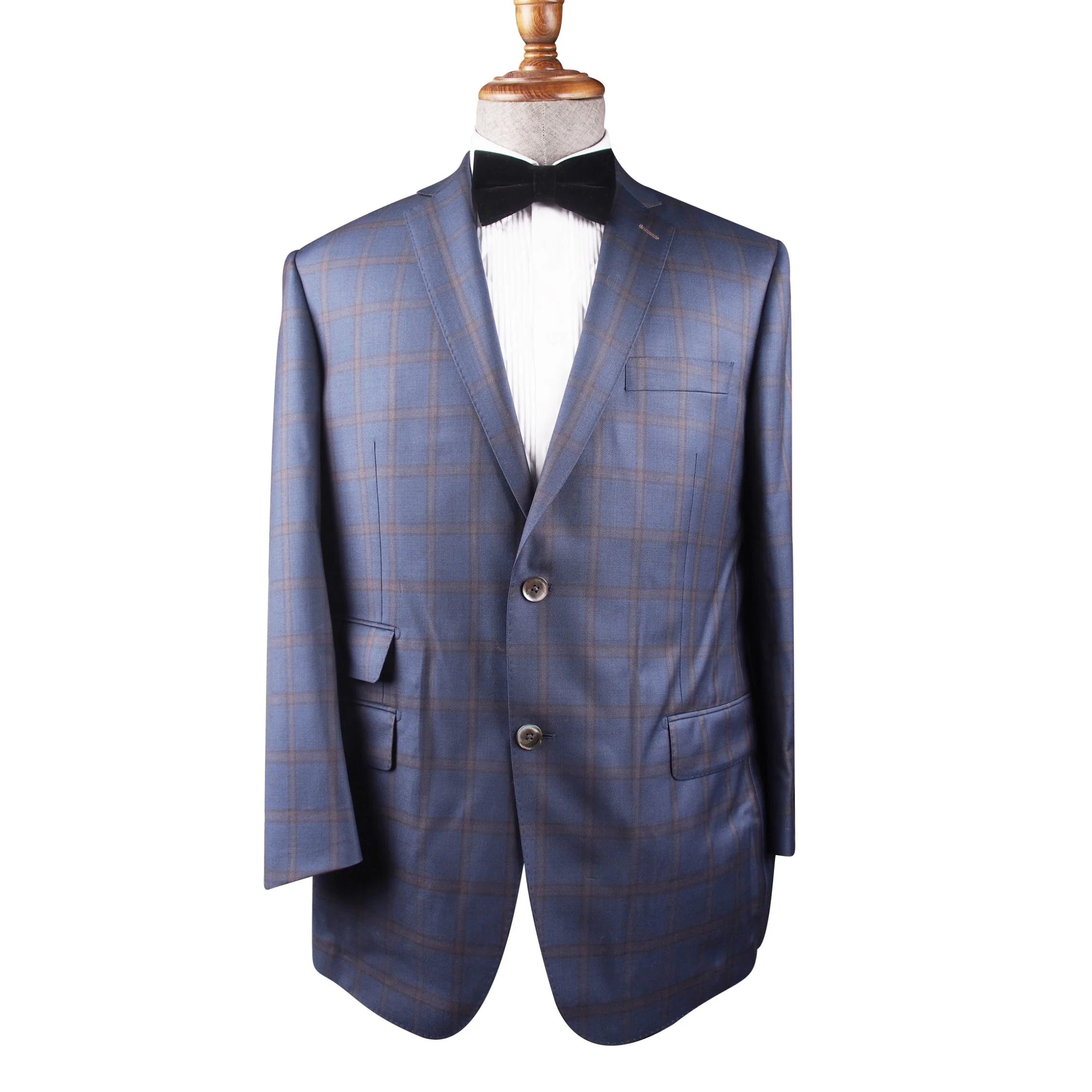 Wholesale/Supplier Custom Made Blue Plain Double Breasted Jacket 100% Wool Woven Suit