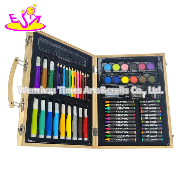 Most Popular 67PCS Drawing Set in Wooden Case for Kids Gift W12b181